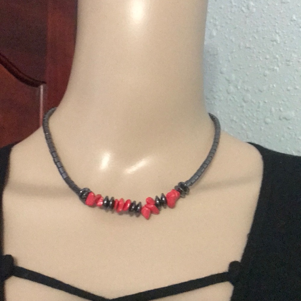 🎉2 for$20NEW Hematite Assorted Color Chips Neckla